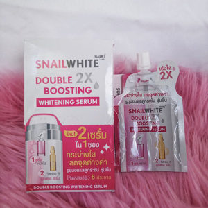 6x (4+4ml) Snail White Double 2X Boosting Whitening Serum Pore minize VitC+Hya