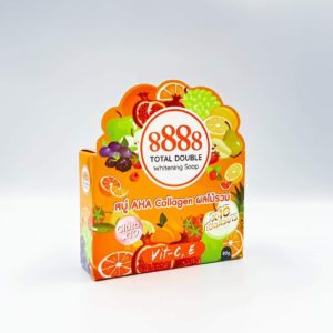 8888 Total Double Whitening Soap AHA Collagen Gluta x10 Vit C, E