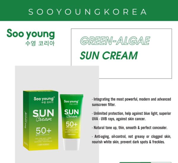 Soo Young green algae sunscreen Spf 50 ++++ - Image 3